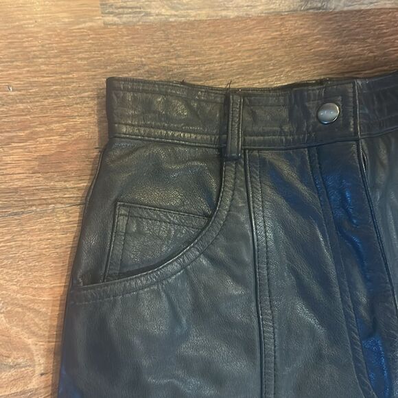 Together  Black Leather Pants 4 (6033) - Picture 2 of 5